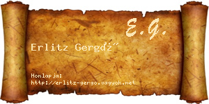 Erlitz Gergő névjegykártya